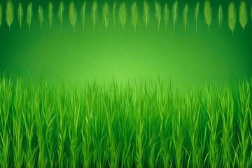 Vector bright green realistic seamless grass border isolated on transparent background