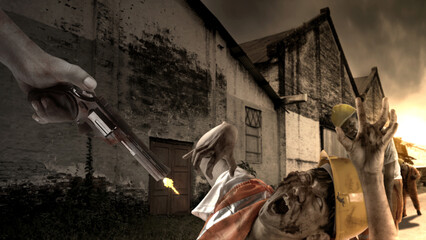 Wall Mural - Scary zombie. Halloween concept