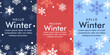 © Arfan Zidny - simple minimalist winter vector design illustration background with snowflake theme design. for banner, poster, social media, promotion