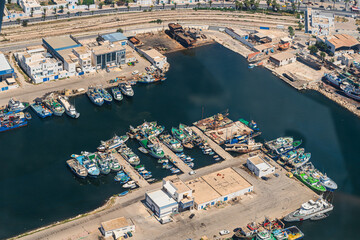 Wall Mural - Aerial view of the Tunisian coast and the city of Mahdia.