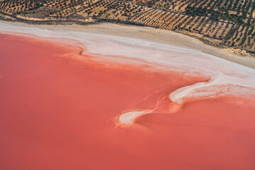 Canvas Print - Aerial view of the Moknine sebkha - saline expanse - Monastir governorate - Tunisia