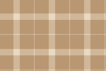 Wall Mural - Plaid background, check seamless pattern in beige. Vector fabric texture for textile print, wrapping paper, gift card or wallpaper.