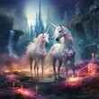 Magical Unicorns. Generative AI illustration