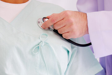 Doctors use medical stethoscopes to examine patients.