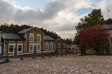 Wall Mural - Old town street view with the Porvoo Town Hall, Porvoo, Finland