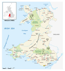 Sticker - Vector map of the British country of Wales