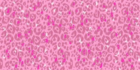 Wall Mural - Pink leopard animal pattern.