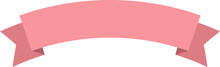 Vinateg Pink Ribbon Banner, Curve Label, Badge, Title Box, Clip Art, Png Isolated On Transparent Background.	
