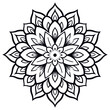 © Enamul - Black and white abstract circular pattern mandala, Mandala Line Drawing Design, Colorful Ornamental luxury mandala pattern