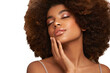 © Oleg Gekman - Beauty portrait of African American girl with afro hair. Beautiful black woman. Cosmetics, makeup and fashion