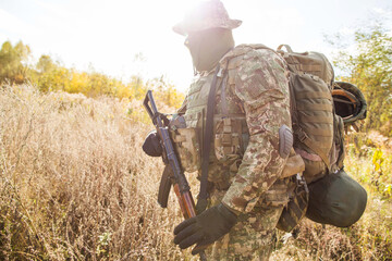 Ukrainian soldier in military uniform 