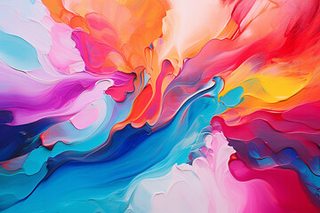 Wall Mural - Colorful abstract oil painting for background, Generative AI