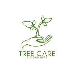 Wall Mural - Tree Line logo, save tree logo vector,tree logo icon template