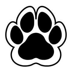 Wall Mural - black border paw logo on white background