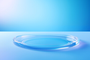 Wall Mural - Abstract glass bubble crystal ball on blue background.