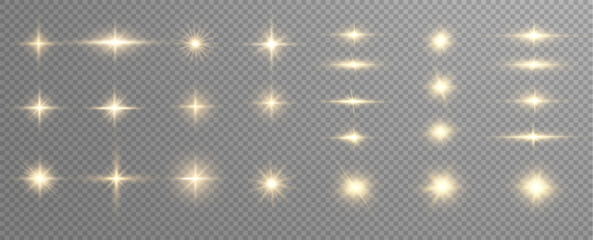 Poster - glowing light explodes on a transparent background. with ray. Transparent shining sun, bright flash. Special lens flare light effect.	