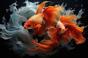 Wall Mural - goldfish in the sea