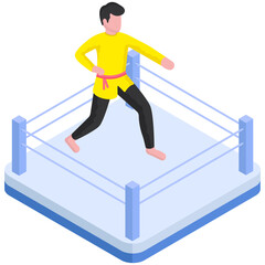 Sticker - A premium design illustration of wrestling  