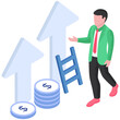 © Vectorslab - A flat design illustration of financial ladder