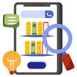 Conceptual flat design icon of mobile library