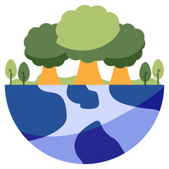 Poster - Unique design icon of global forestation 