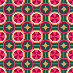 Sticker - Abstract geometric elements seamless pattern design for Christmas and new year background.