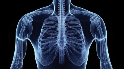 X - ray Imaging: A chest X - ray image indicating the location of a fractured rib.