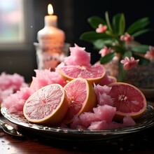 A Plate Of Pink Fruit