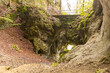 Stone bridge in the Riesenburg cave ruins in Franconian Switzerland