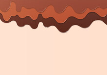 Chocolate And Caramel Sauce On Beige Background