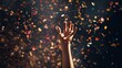 A close-up of hands throwing confetti in the air, marking the beginning of a promising new year.