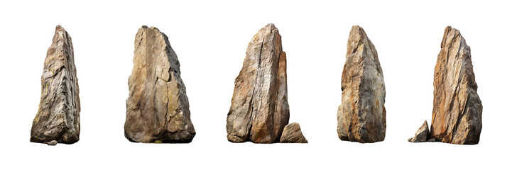 Ancient European Menhir, transparent background, isolated image, generative AI
