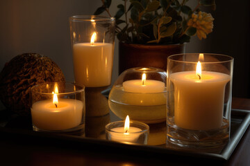 Wall Mural - candles in the room - generative ai