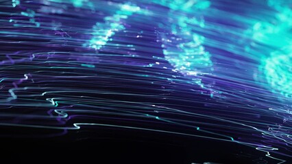 Wall Mural - abstract slow motion swirling neon lines background/ 4k animation of an abstract wallpaper technolog