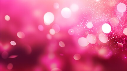 Shiny Background of Hot Pink Bokeh Lights. Festive Wallpaper for Holidays and Celebrations