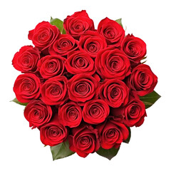 Wall Mural - Red Rose Arrangement  Isolated on Transparent Background
