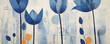 Abstract Beautiful Blue Tulips on Light Background. Generative ai