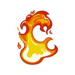 Poster - campfire flame cartoon. glow bright, red light, symbol effect campfire flame sign. isolated symbol vector illustration