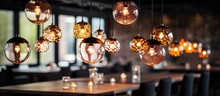 Contemporary Lamps In Beauty Salon Or Restaurant Bubble Shade Chandeliers Loft Style Design