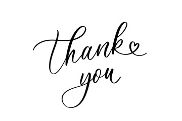 Wall Mural - thank you. handwritten inscription. hand drawn lettering. thank you calligraphy. thank you card.