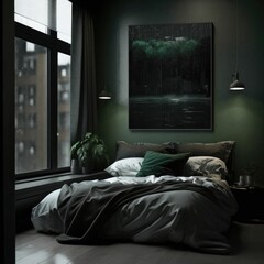 Wall Mural - Modern luxury bedroom interior, art deco style, modern contemporary apartment