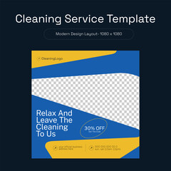 Wall Mural - Cleaning Service Promotional Post Template Layout