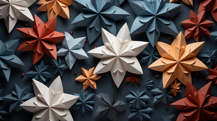 Poster - Christmas Paper origami pattern