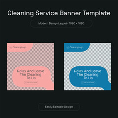 Wall Mural - Cleaning Service & House Keeping Promotional Post Template Layout