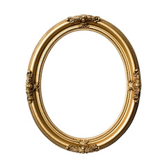 Wall Mural - Gold color oval picture frame ,antique picture frame