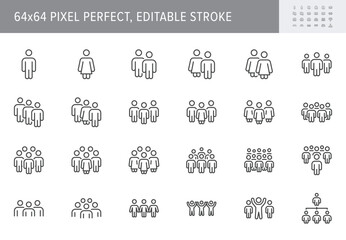 people group line icons. vector illustration include icon - work, person, team, employee, leadership