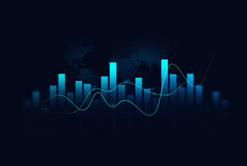 Finance chart,stock market business and exchange financial growth graph. Stock market investment trading graph growth.	