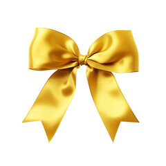 Canvas Print - Yellow ribbon and bow with gold clip art