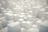 Fototapeta Przestrzenne - Abstract surface with white cubes. Generative AI
