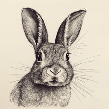 Drawing Of A Rabbit Made In Pencil With A Bunny Hare